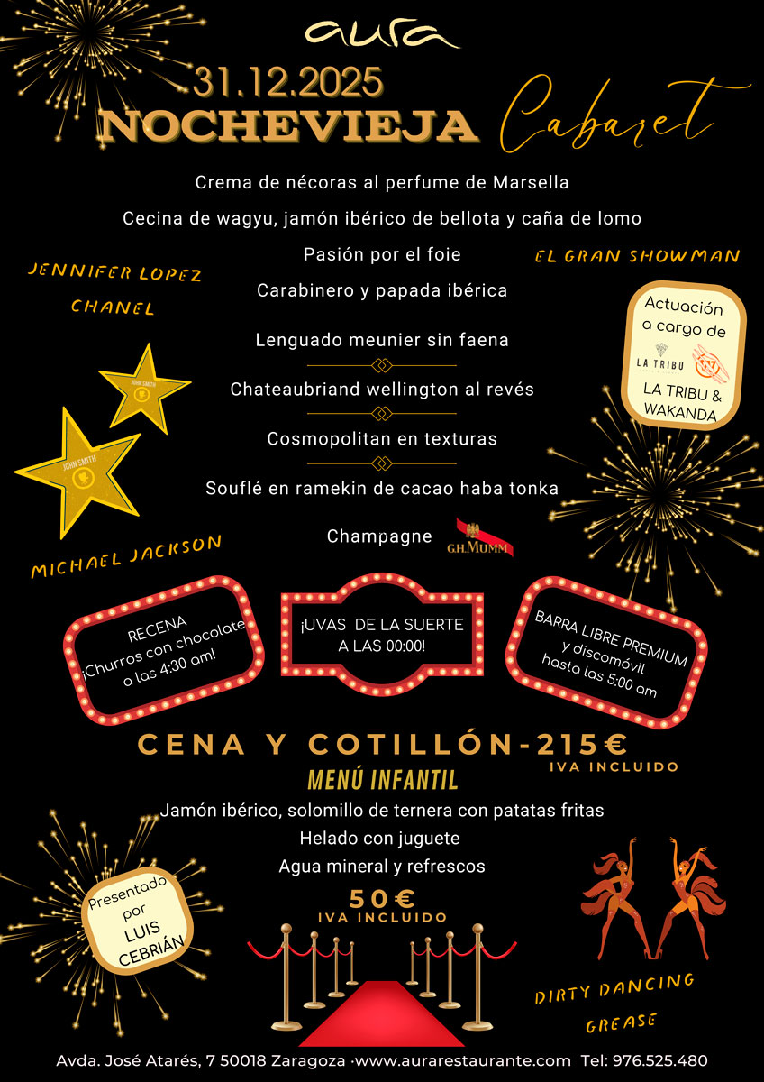 Menú Nochevieja - Cena + Cotillón