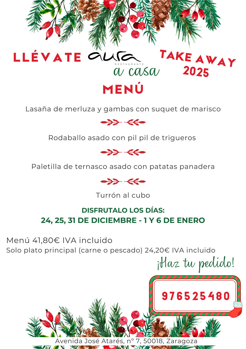 Menú Take Away - 31 Diciembre