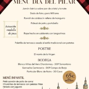 Menú Día del Pilar 2026