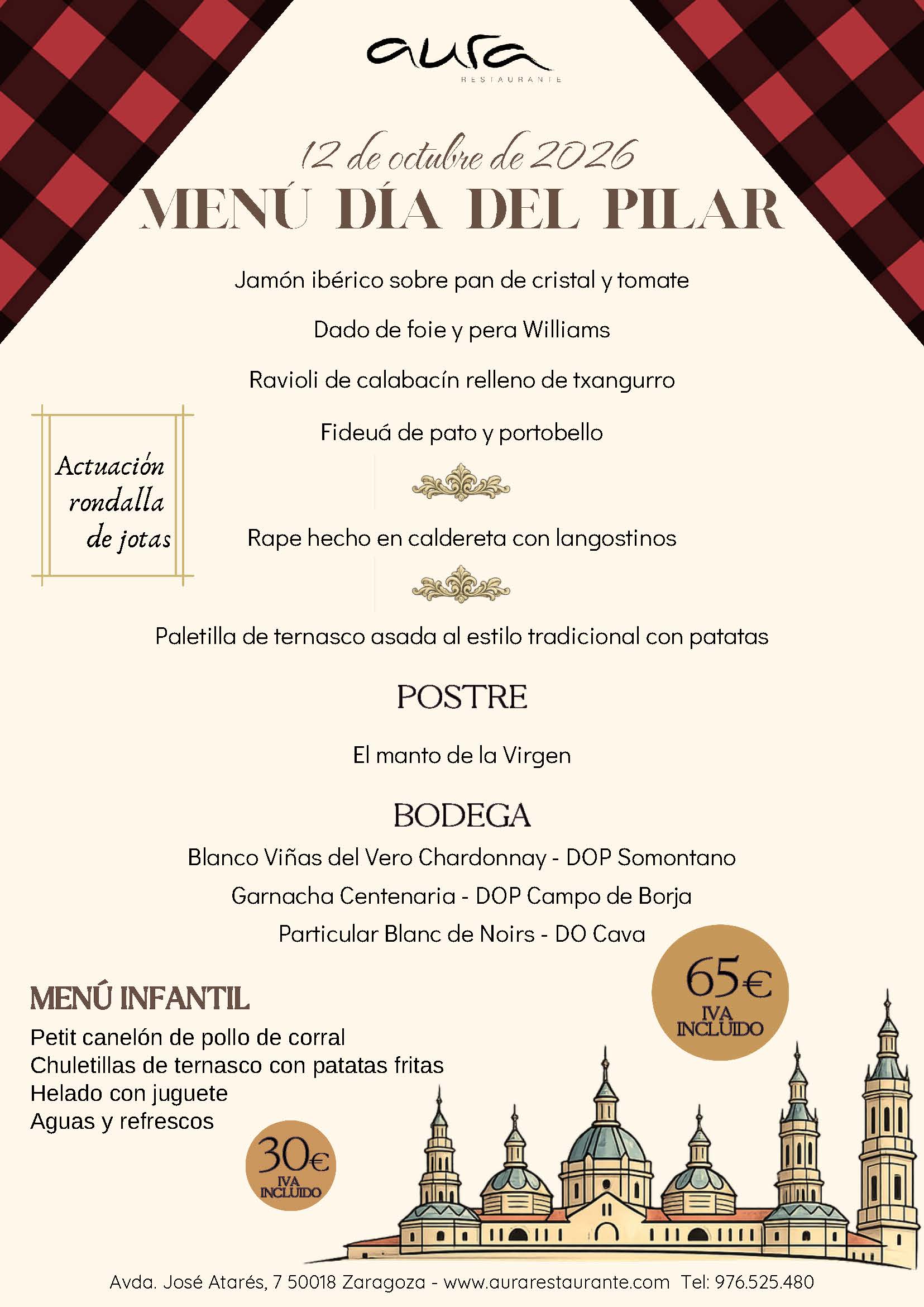 Menú Día del Pilar 2026
