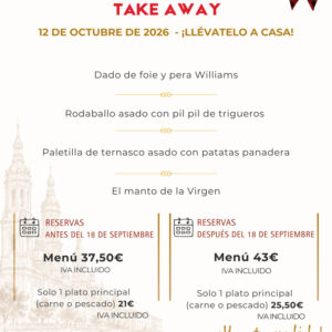 Menú día del Pilar Take Away