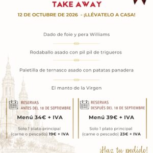 Menú día del Pilar Take Away