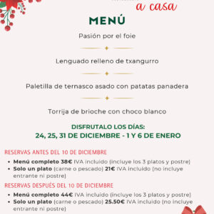 Menú Take Away - 1 Enero 2027
