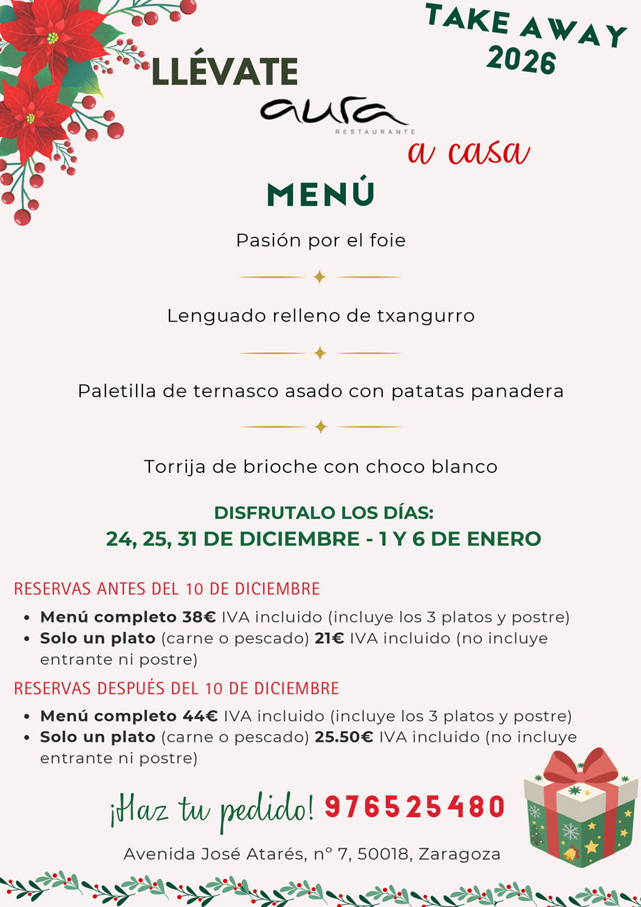 Menú Take Away - 1 Enero 2027