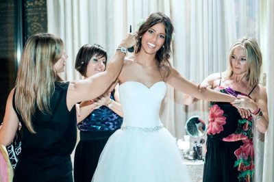 novia preparándose
